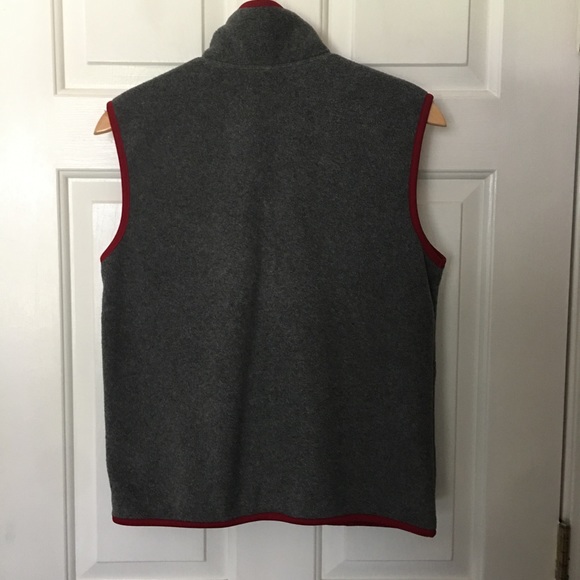 Gap Women Vintage Vest Jacket Gray Maroon Fleece Full Zip Pockets Medium. - Picture 5 of 11